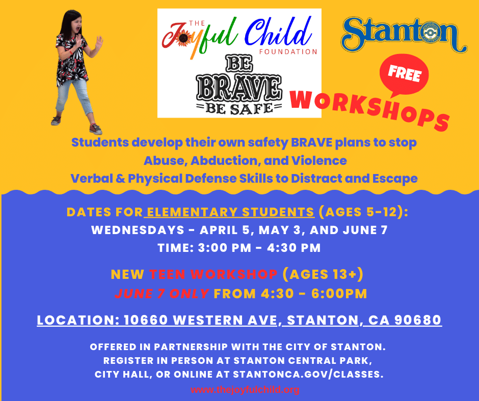 Free BRAVE Workshops at Stanton Central Park
